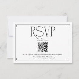 Code QR RSVP Écriture Élégante Mariage Noir Blanc 