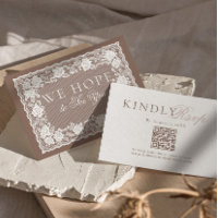 Code QR RSVP Mariage Argent Vieilli Dentelle Vinta