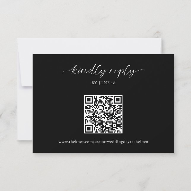 Code QR RSVP Mariage Noir Minimaliste (Devant)
