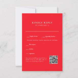 Code QR simple Mariage rouge RSVP