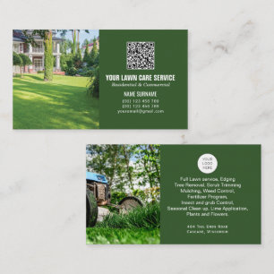 Code QR Soins de la pelouse carte de visite avec p