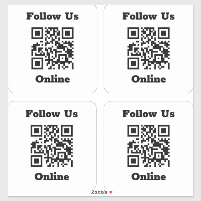 Code QR sur 4 Stickers (Feuille)