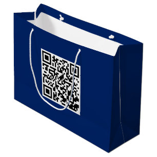 Code QR sur grand sac personnalisé Navy pour le ma