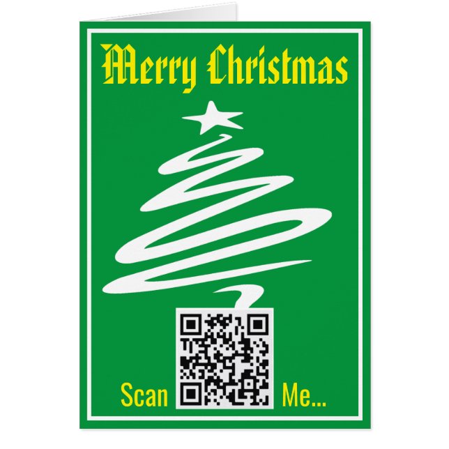 Code QR sur une carte de Noël (Devant)