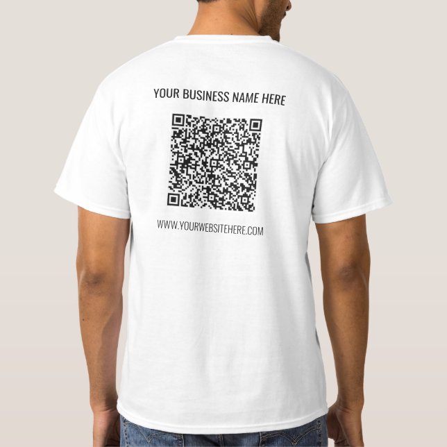 Code QR T-shirt et texte personnalisé Votre nom d' (Dos)