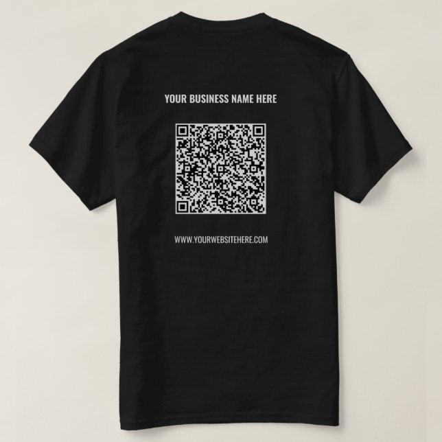 Code QR T-Shirt Texte personnalisé - Société promo (Design dos)
