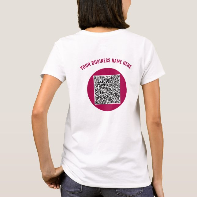 Code QR Texte personnalisé T-shirt professionnel C (Dos)