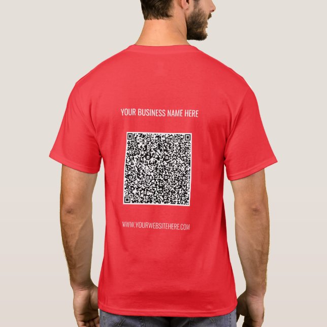 Code QR Texte personnalisé T-shirt publicitaire (Dos)