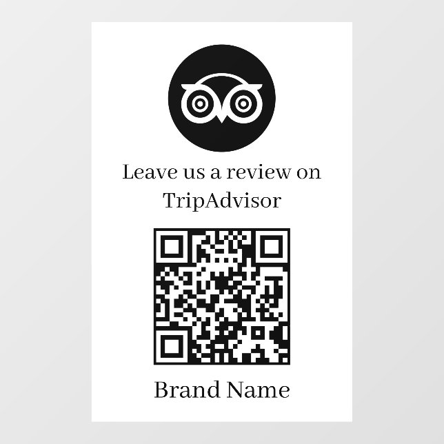 Code QR Tripadvisor | Panneau d'affichage des avis (Feuille)