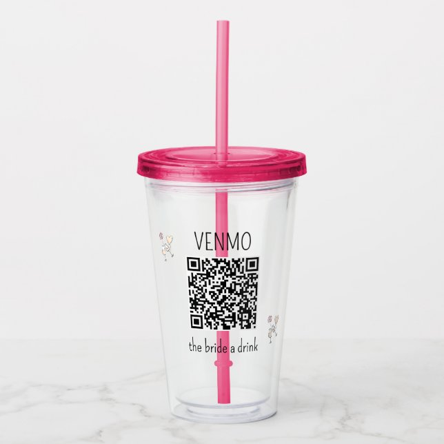 Code QR VENMO pour offrir un verre à la mariée Ent (Devant)