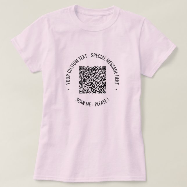 Code QR Votre texte Message spécial T-shirt Cadeau (Design devant)