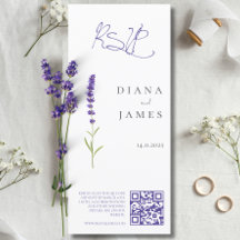 Code RSVP QR de mariage de lavande élégant