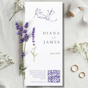 Code RSVP QR de mariage de lavande élégant
