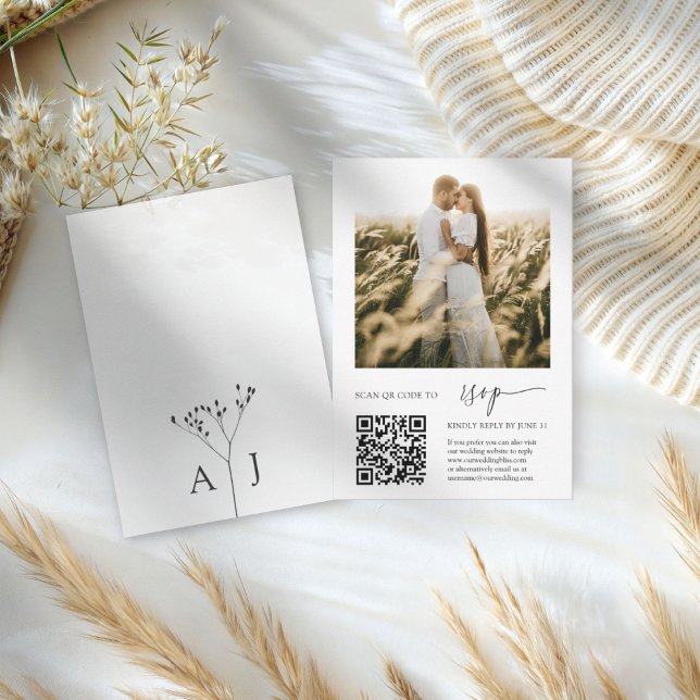 Code RSVP QR élégant avec Mariage photo (Créateur téléchargé)