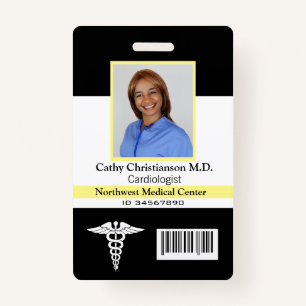 Code scanneur de badge photo du nom du médecin
