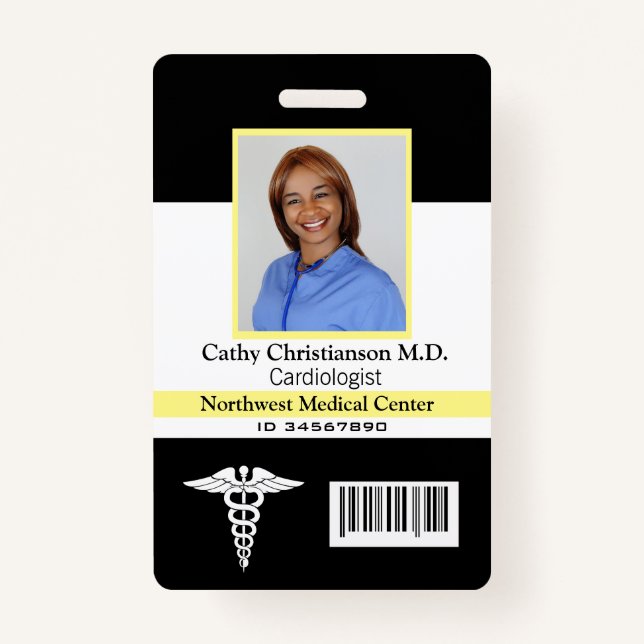 Code scanneur de badge photo du nom du médecin (Devant)