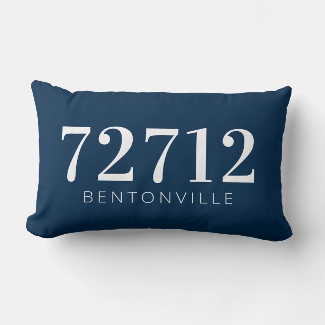 Code zip personnalisé Coussin de ville White Navy (Recto)
