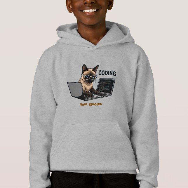Coding Siamese Cat Cartoon (Devant)