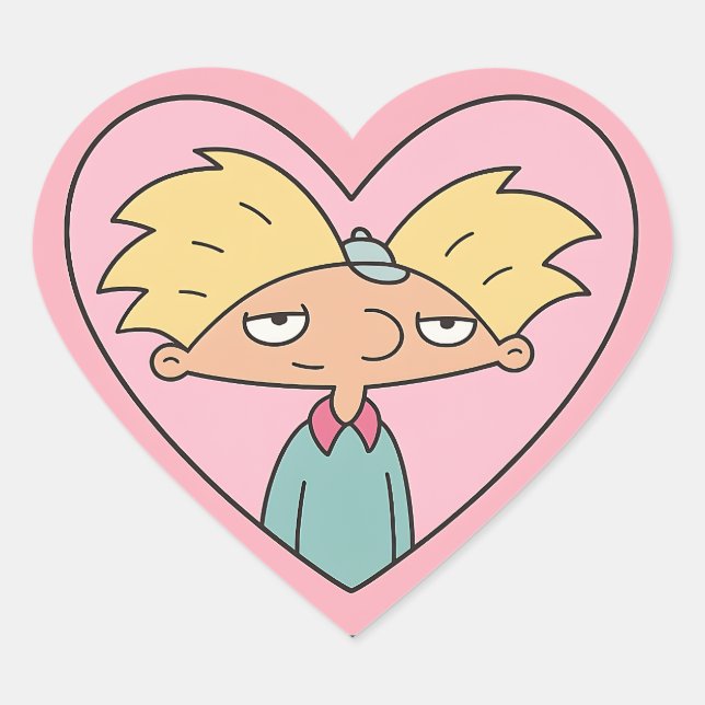 Cœur 90s Crush Heart Locket — Cute Retro Boy Sticker (Devant)