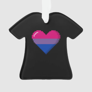 Coeur à 8 bits de pixel de fierté bisexuelle