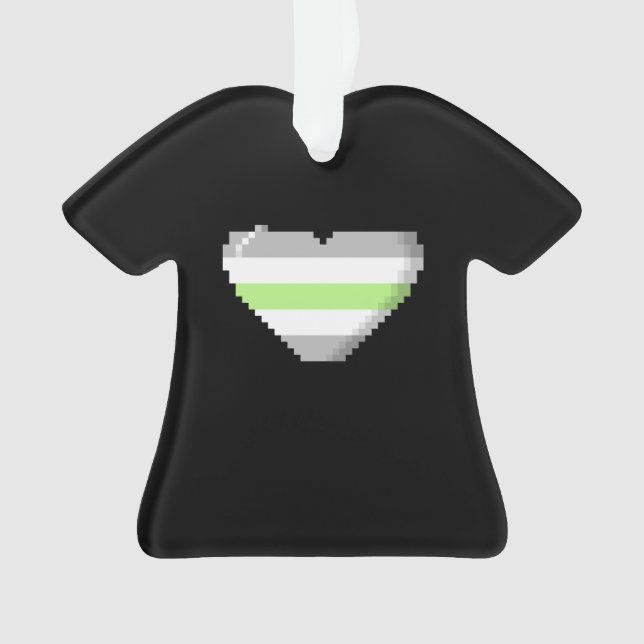 Coeur à 8 bits de pixel de fierté d'Agender (devant)