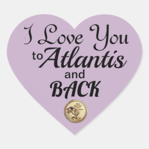 Cœur À Atlantis Et À L'Arrière - Sticker Coeur Logo Or