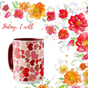 Coeur Abstrait Arrière - plan Conception Mug