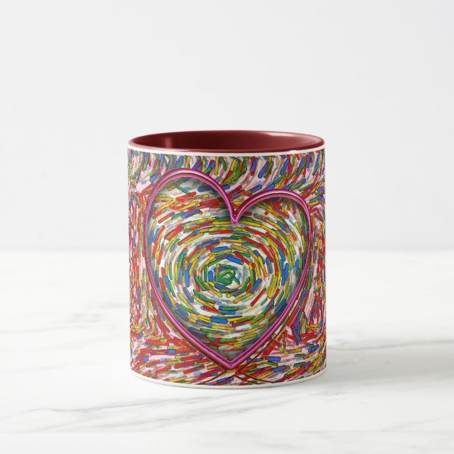 Coeur Abstrait arroses Amour Mug (Centre)