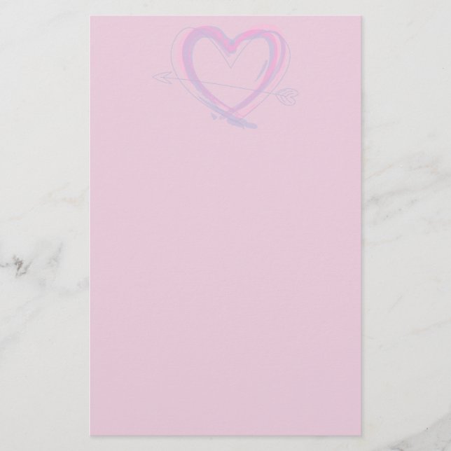 Coeur Abstrait en violet et rose (Devant)