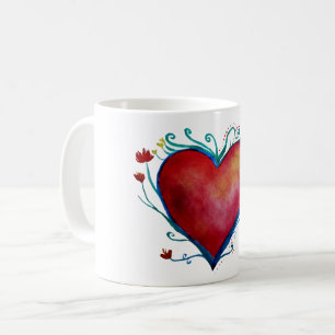Coeur Amour Blanc 11 oz Mug classique