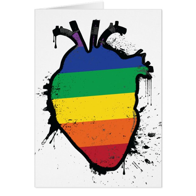 coeur anatomique arc-en-ciel (Devant)