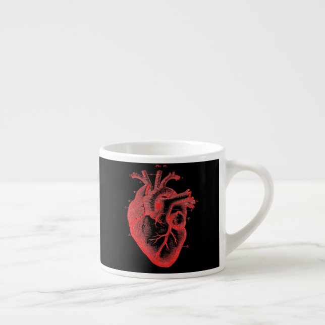Coeur anatomique rouge et noir Espresso Mug        (Droite)