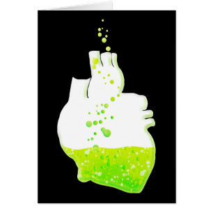 coeur anatomique vert liquide