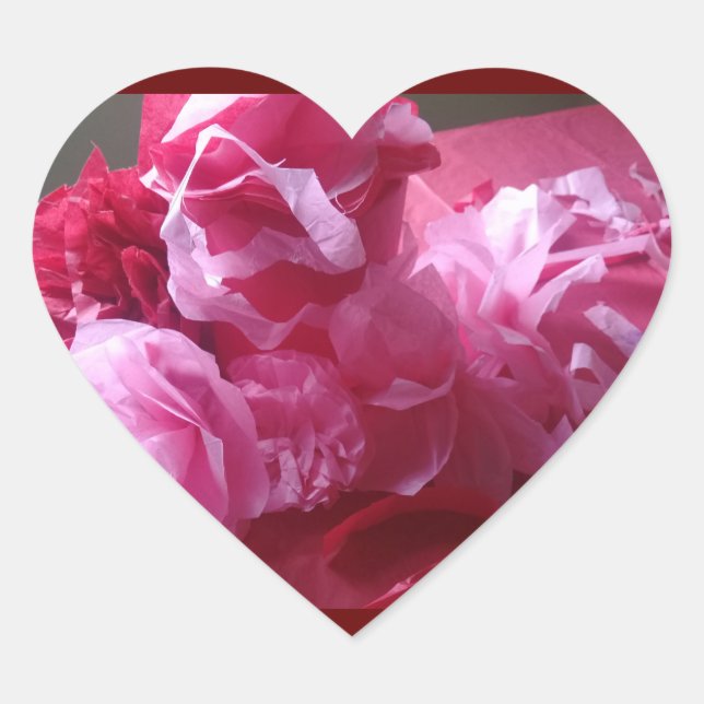 Cœur Anniversaire Surprise Beau Sticker de coeur floral (Devant)