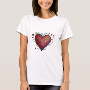 Coeur aquarelle Art T-shirt femme