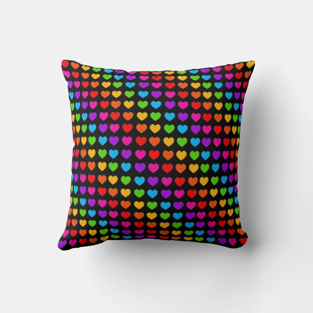 Coeur arc-en-ciel motif Jeu oreiller (Verso)