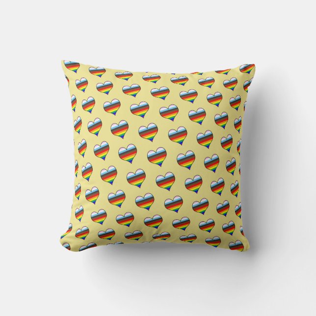 Coeur arc-en-ciel Motif Jeu oreiller (Recto)