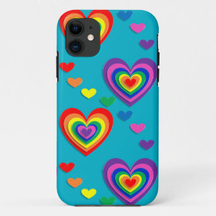 coeur arc-en-ciel valentines jour coque iphone