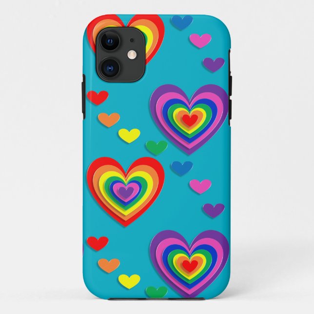 coeur arc-en-ciel valentines jour coque iphone (Dos)