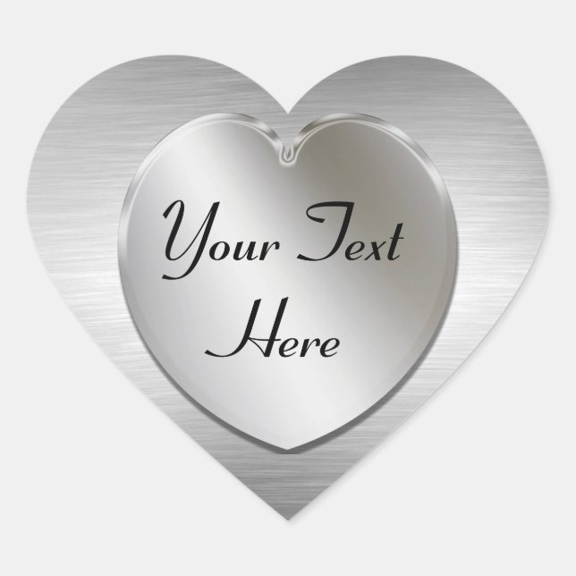 Coeur Argent Pour Personnaliser Les Stickers (Devant)