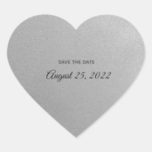 Coeur argenté avec stickers texte