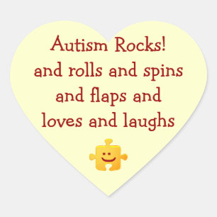 Cœur Autism Rocks Sticker