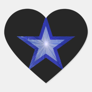 Coeur autocollant Dark Blue Star noir