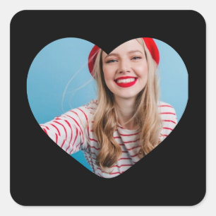 coeur autocollant photo personnalisée