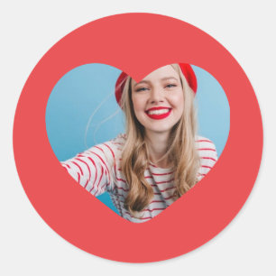 coeur autocollant photo personnalisée
