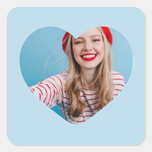 coeur autocollant photo personnalisée