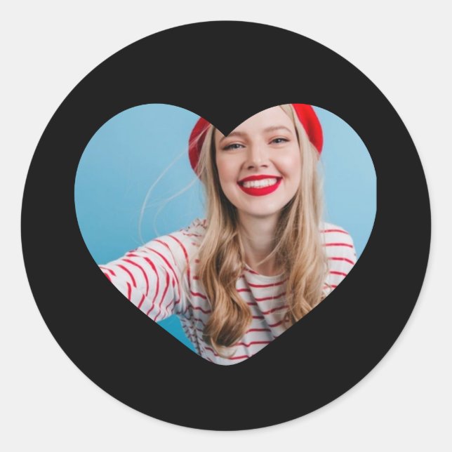 coeur autocollant photo personnalisée (Devant)