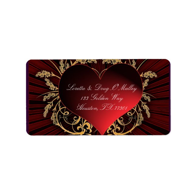 Coeur avec étiquette de concepteur de défilement o (Devant)