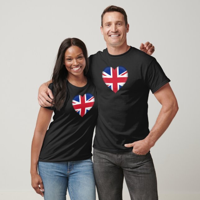 Coeur avec le T-shirt Union Jack (Unisexe)