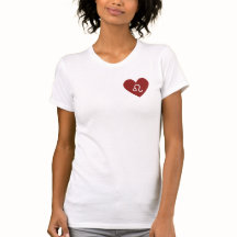 Coeur avec Leo symbole t-shirt blanc